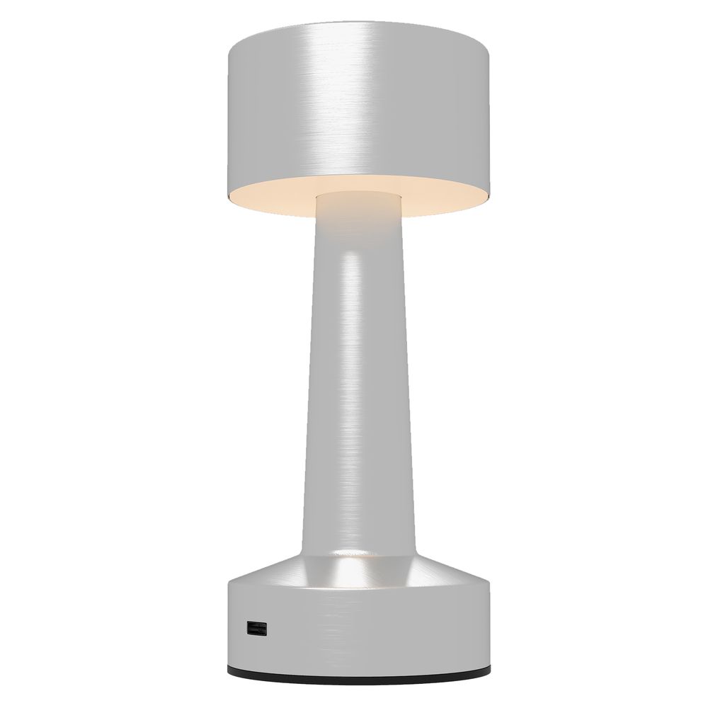 HOMCOM LED Cordless Table Lamp with Battery Operated for Bedroom, Silver