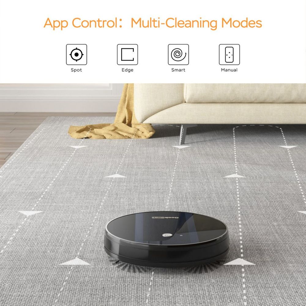 Robot Vacuum Cleaner G6, Ultra-Thin, 1800Pa Strong Suction, Automatic Self-Charging, Wi-Fi Connectivity, App Control, Custom Cleaning, Great for Hard Floors to Carpets, 100mins Run Time