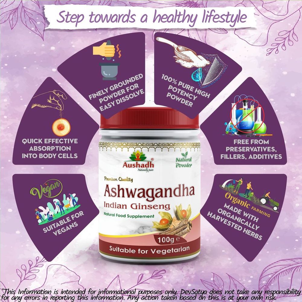 Ashwagandha Powder 100% Pure and Raw - Premium Quality