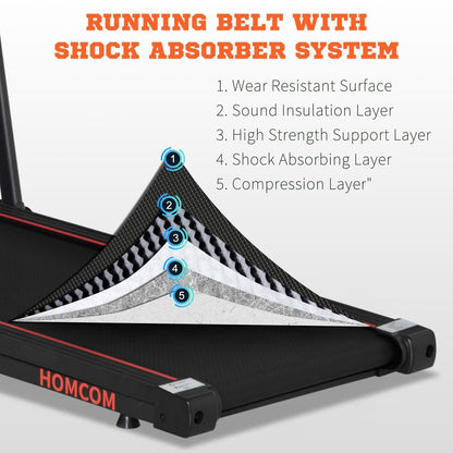 Foldable Walking Treadmill Aerobic Exercise Machine w/ LED Display HOMCOM