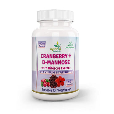 Cranberry D-Mannose with Hibiscus Extract Capsules UTI Bladder Support Cystitis