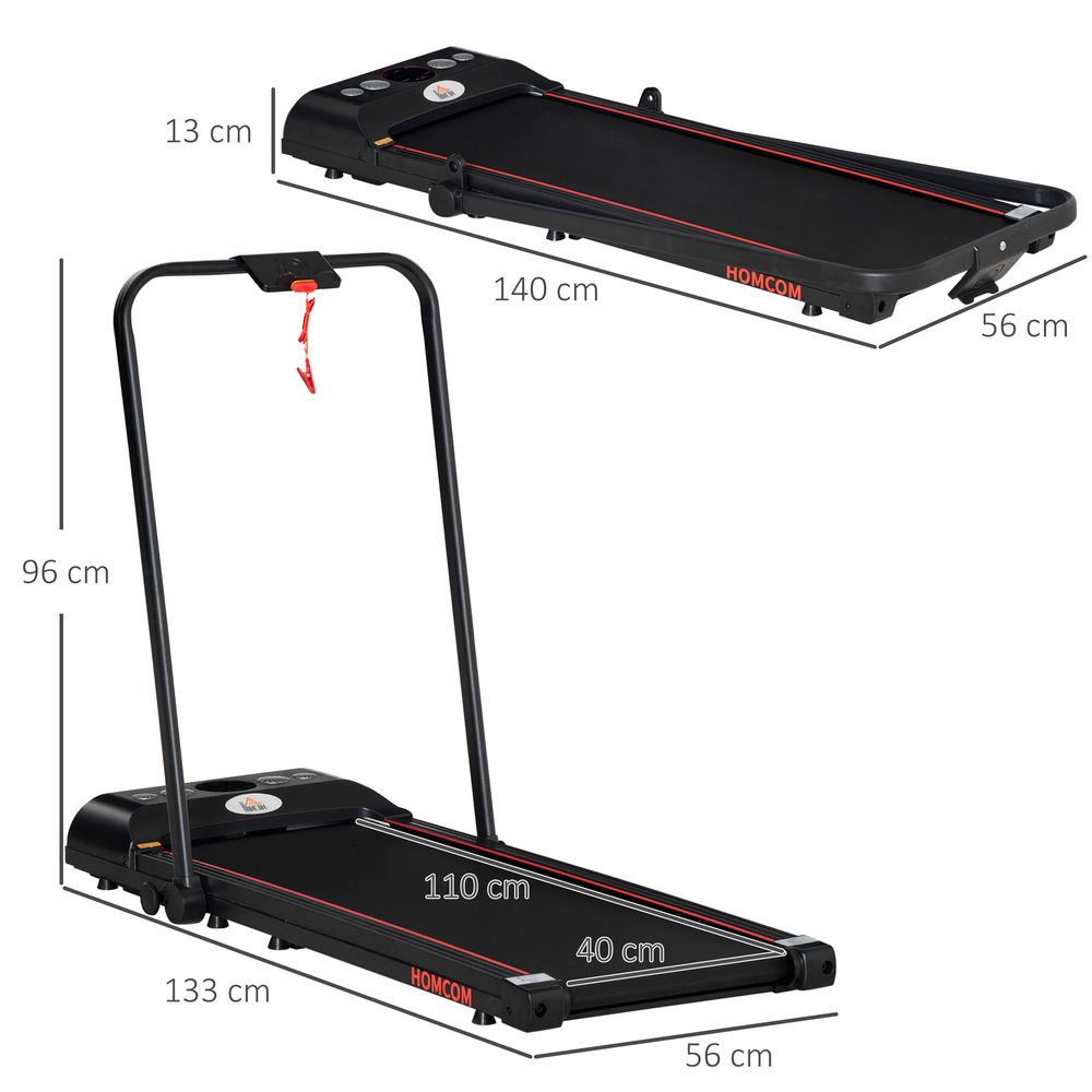 Foldable Walking Treadmill Aerobic Exercise Machine w/ LED Display HOMCOM