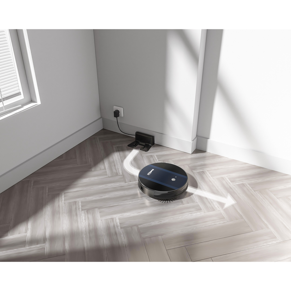 Robot Vacuum Cleaner G6, Ultra-Thin, 1800Pa Strong Suction, Automatic Self-Charging, Wi-Fi Connectivity, App Control, Custom Cleaning, Great for Hard Floors to Carpets, 100mins Run Time