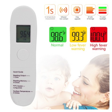 No-Touch Forehead Thermometer LCD Digital Infrared Thermometer for Adults/Kids